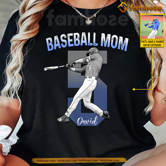 Personalized Baseball Mom T-shirt, Baseball Mom Sport Tees Mother's Day Gift For Baseball Lover