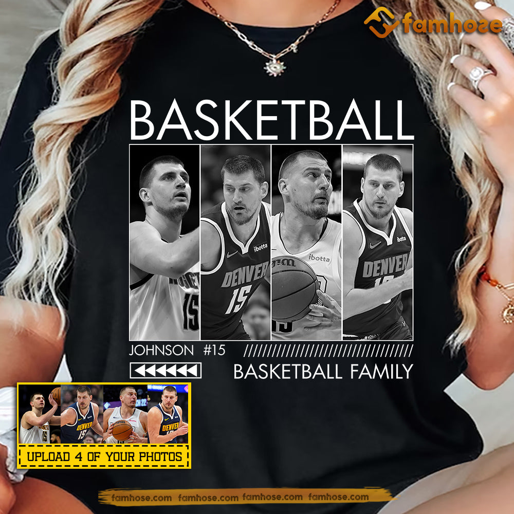 Personalized Basketball T-shirt, Basketball Family Sport Tees Gift For Basketball Lover