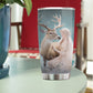 Enchanted Winter Harmony, Angel & Deer Claus Christmas Stainless Steel Tumbler, Xmas Gift