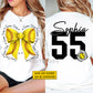 Personalized Softball Two-sided T-shirt, Softball Bow Game Day Tees Gift For Softball Lovers