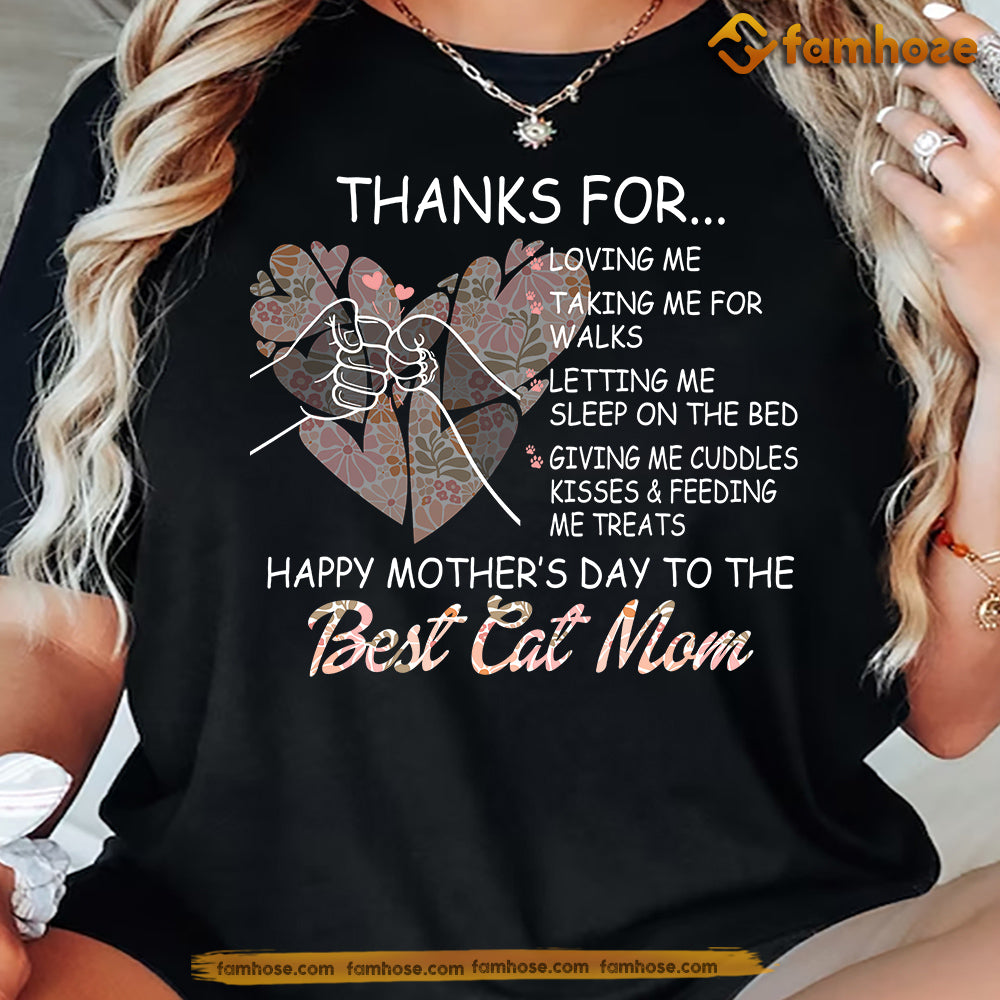 Cat Mom T-shirt, Happy Mother's Day To The Best Cat Mom Tees Gift For Cat Lovers