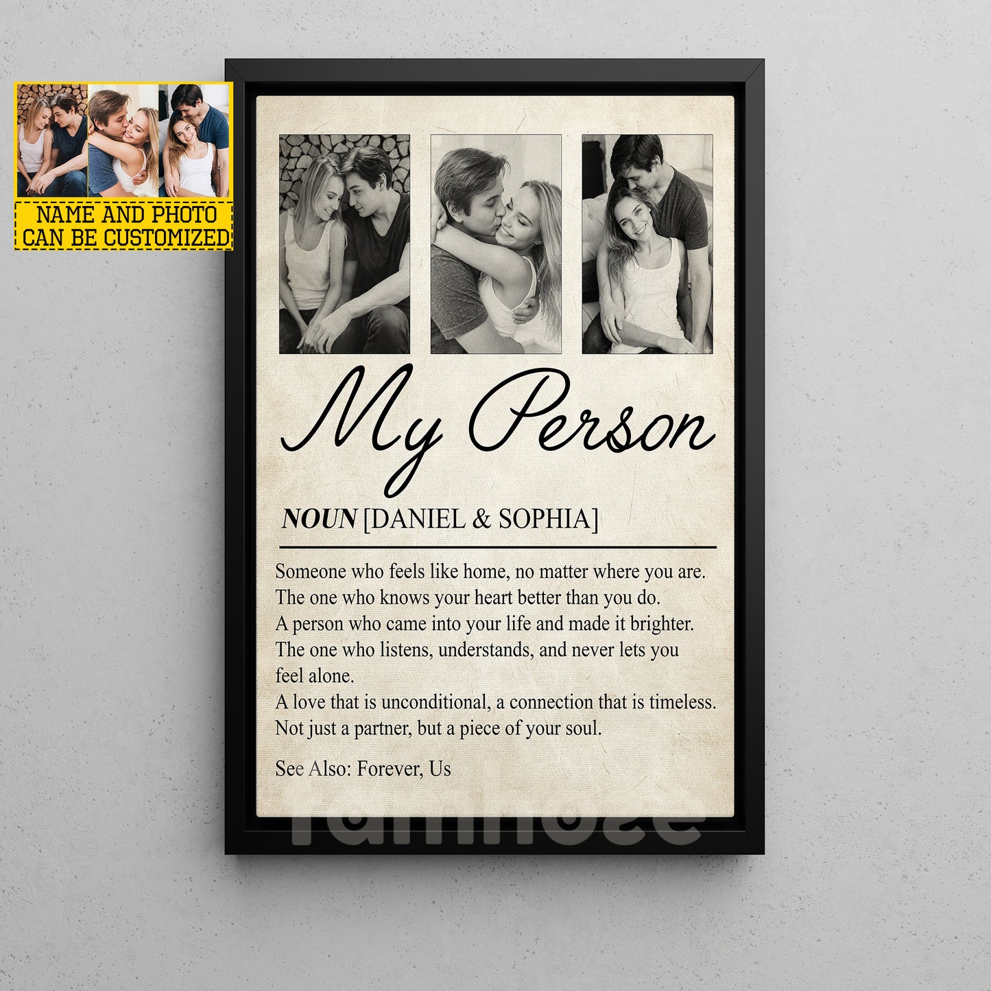 Personalized Love Canvas Painting, Someone Who Feels Like Home Wall Art Decor, Poster Gift For Couple