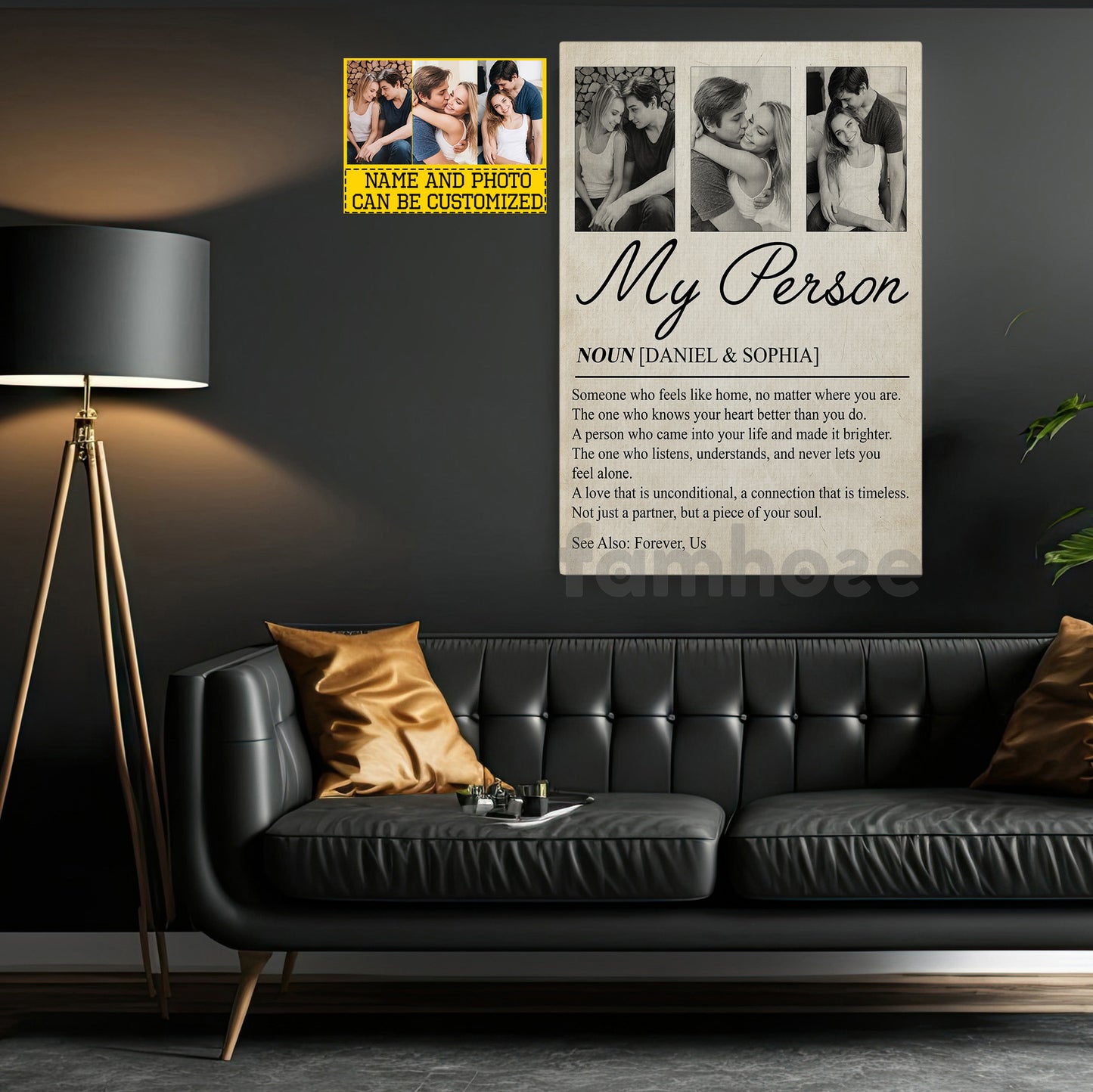 Personalized Love Canvas Painting, Someone Who Feels Like Home Wall Art Decor, Poster Gift For Couple
