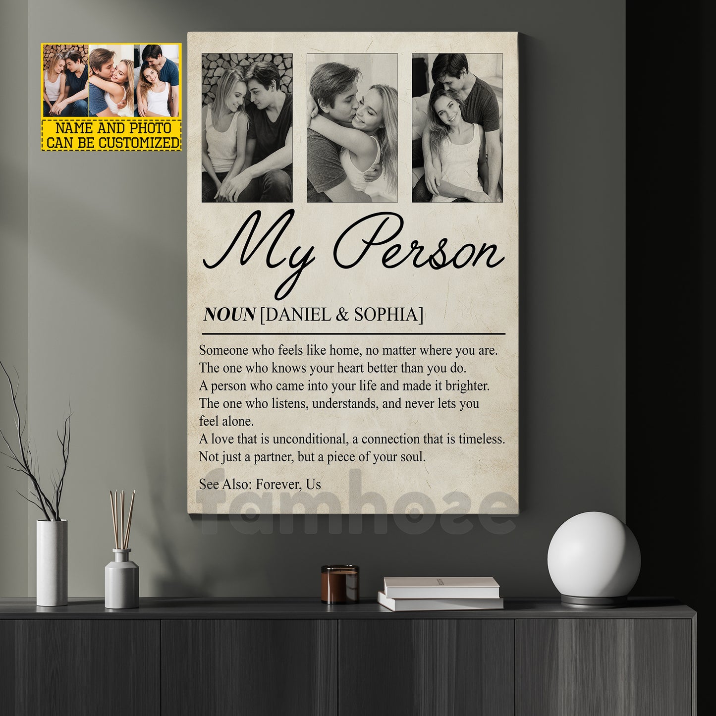 Personalized Love Canvas Painting, Someone Who Feels Like Home Wall Art Decor, Poster Gift For Couple