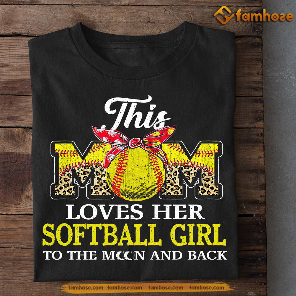 Mother's Day Softball T-shirt, This Mom Loves Her Softball Girl, Gift For Softball Lovers, Softball Players