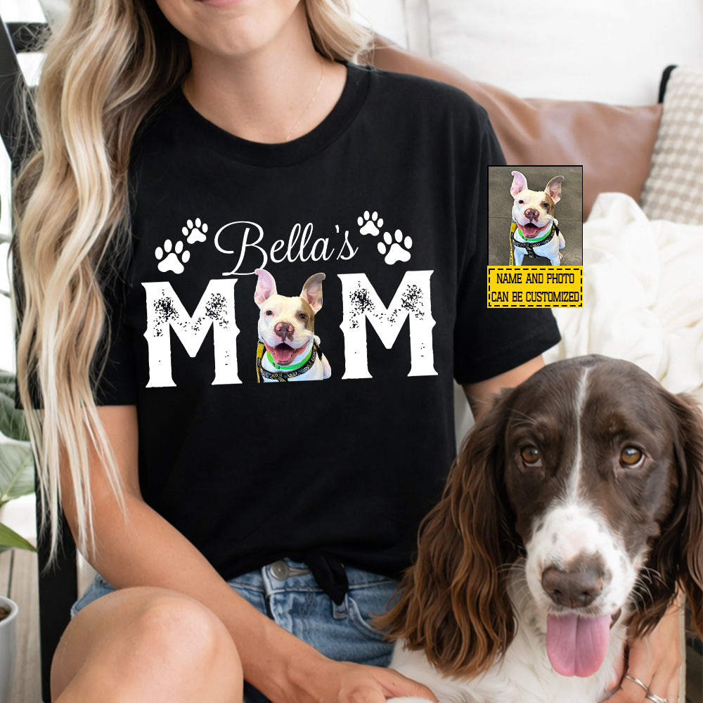 Cute Personalized Dog Mom T-shirt, Dog's Mom Tees Mother's Day Gift For Dog Lovers