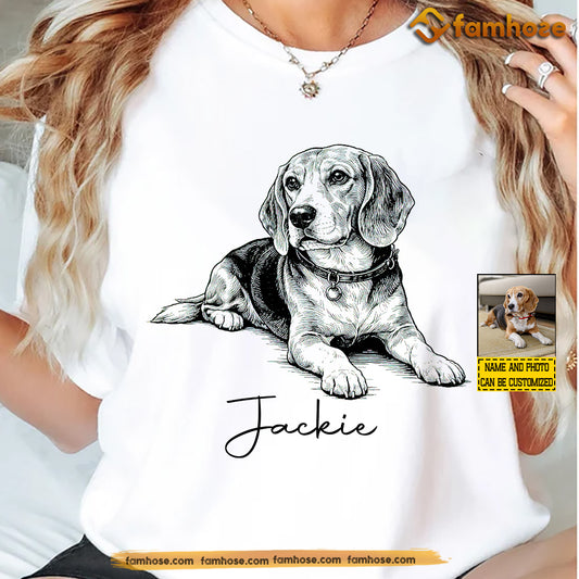Personalized Dog T-shirt, Minimalist Dog Drawing Tees Gift For Dog Lovers