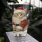 Santa Paws Festivity, Cat Christmas Stainless Steel Tumbler, Xmas Gift For Cat Lovers