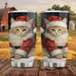 Santa Paws Festivity, Cat Christmas Stainless Steel Tumbler, Xmas Gift For Cat Lovers