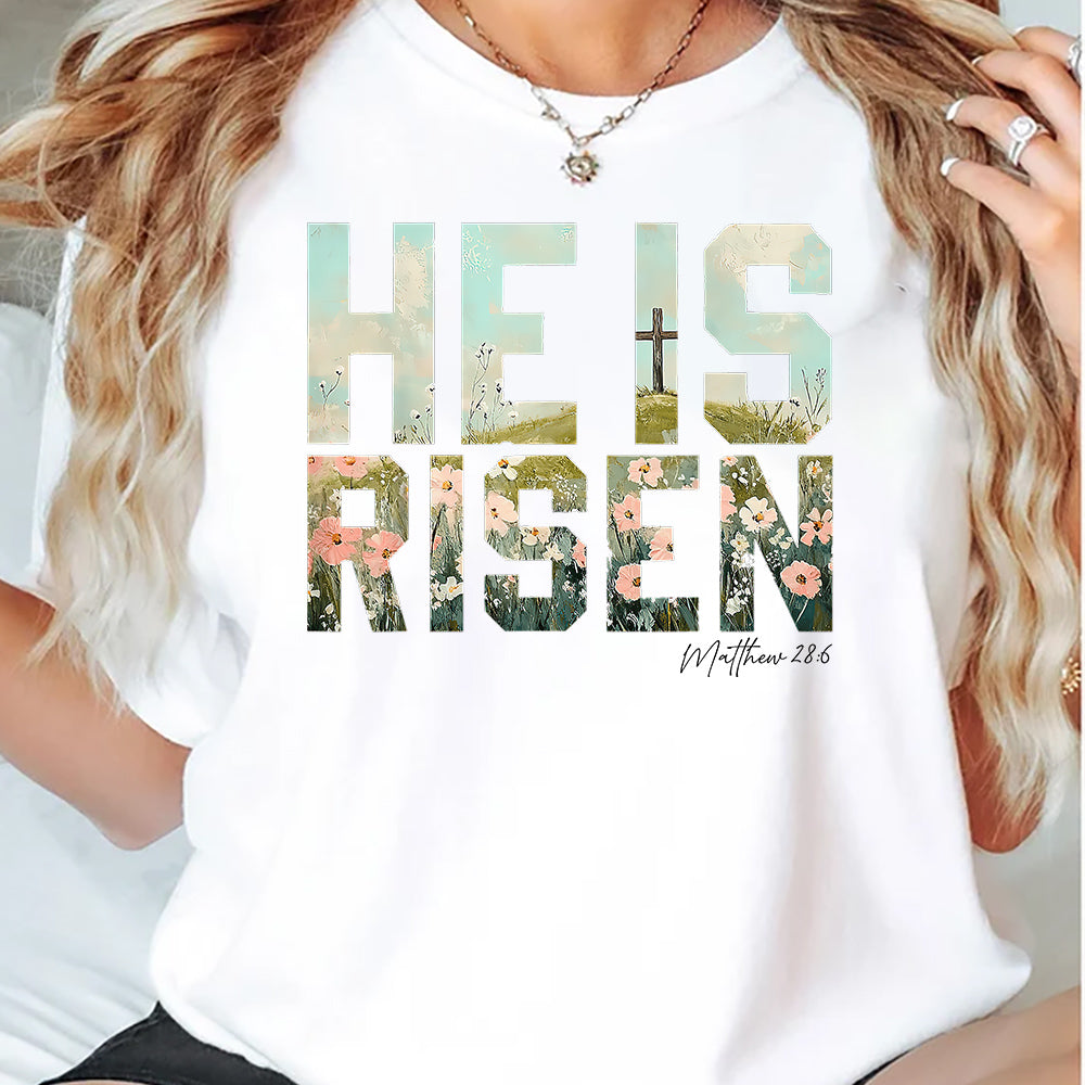Easter T-shirt, He Is Risen Tees Easter's Day Gift For Christian