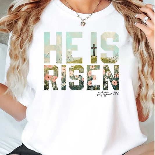 Easter T-shirt, He Is Risen Tees Easter's Day Gift For Christian