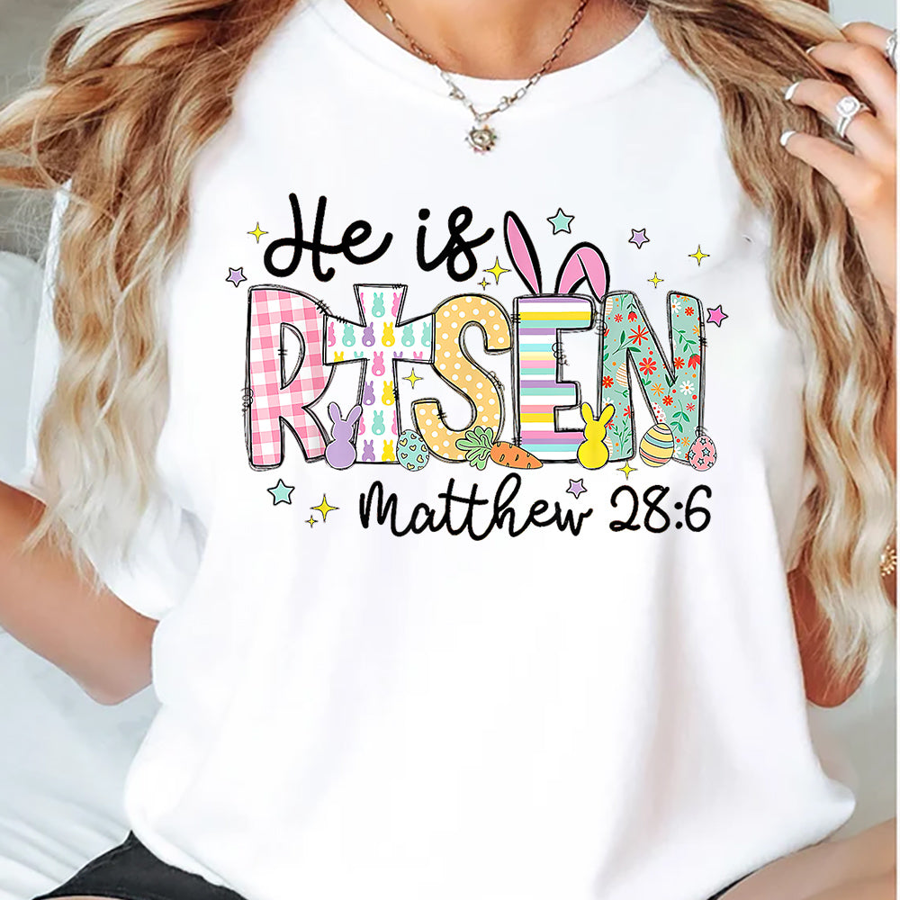 Easter T-shirt, He Is Risen Tees Easter's Day Gift