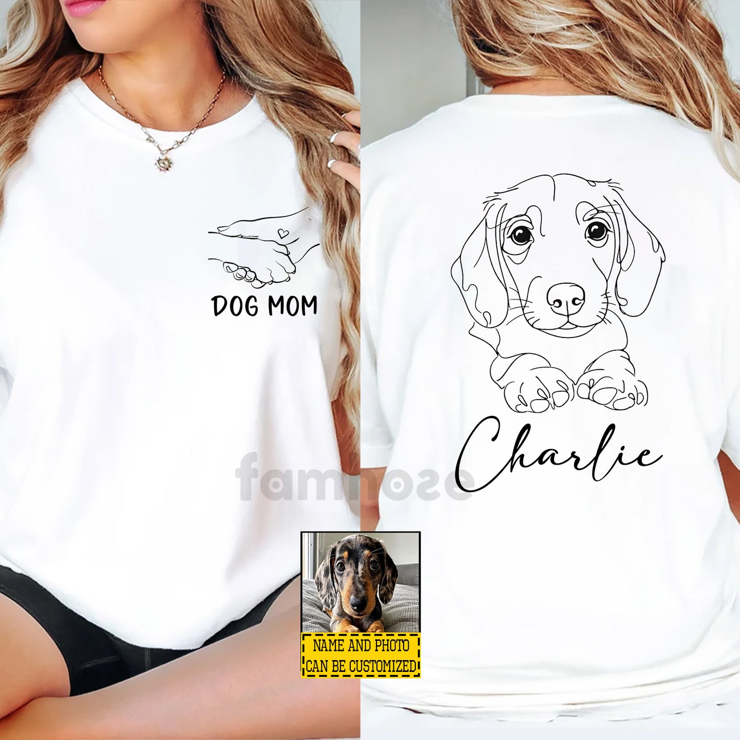 Personalized Dog Mom Two-sided T-shirt, Dog Mom Custom Tees Mother's Day Gift For Dog Lovers