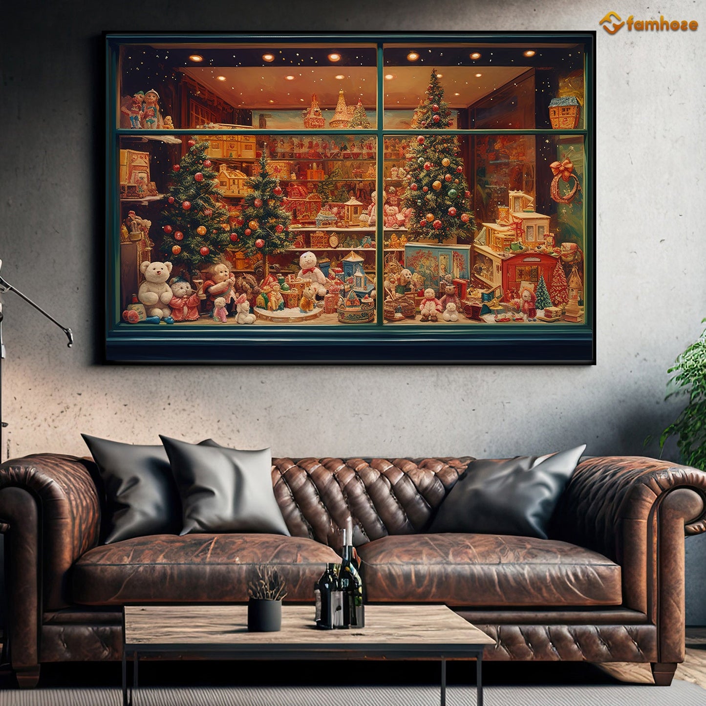 The Store Displays Christmas Decorations, Christmas Canvas Painting, Xmas Wall Art Decor - Christmas Poster Gift