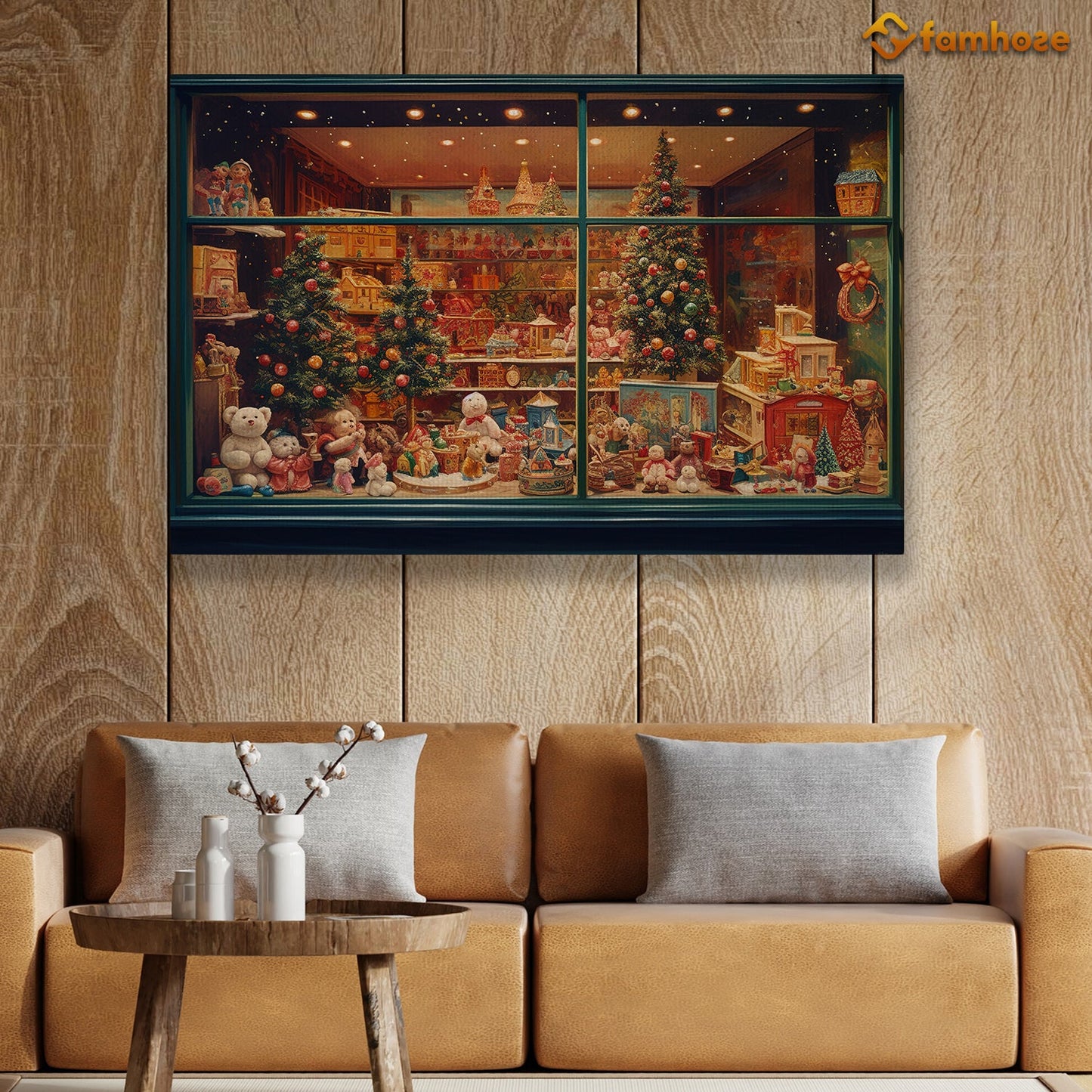 The Store Displays Christmas Decorations, Christmas Canvas Painting, Xmas Wall Art Decor - Christmas Poster Gift