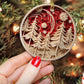 A Holiday Papercut Sphere Ceramic Ornament Christmas, Ornament Gift For Decorating Christmas Tree
