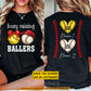 Personalized Softball & Baseball Two-sided T-shirt, Busy Raising Ballers Sport Tees Gift For Softball & Baseball Lovers