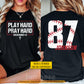 Personalized Baseball Two-sided T-shirt, Play Hard Pray Hard Tees Gift For Baseball Lovers
