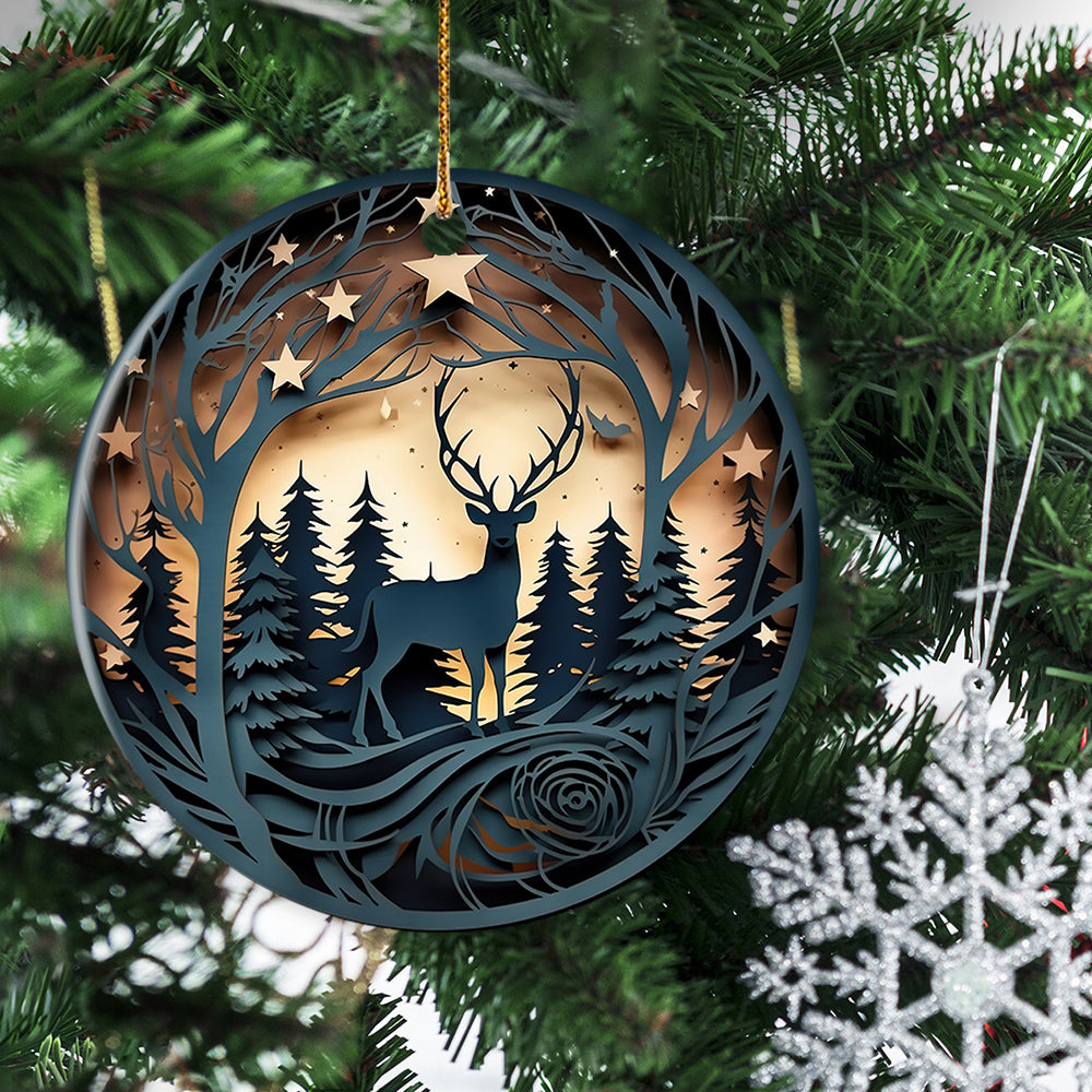 Christmas sublimation Christmas ornaments with winter forest