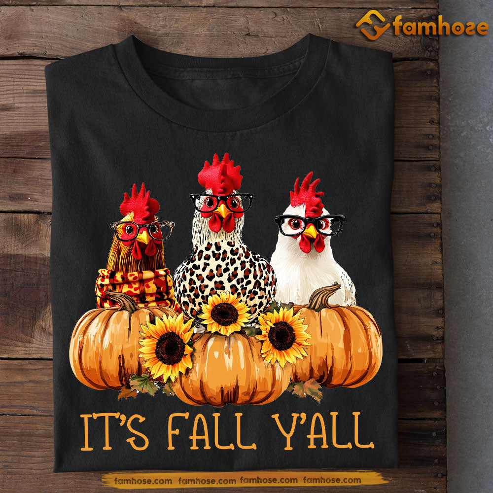 Thanksgiving Chicken T-shirt, It's Fall Y'all, Thankful Gift For Chicken Lovers, Farmer Tee