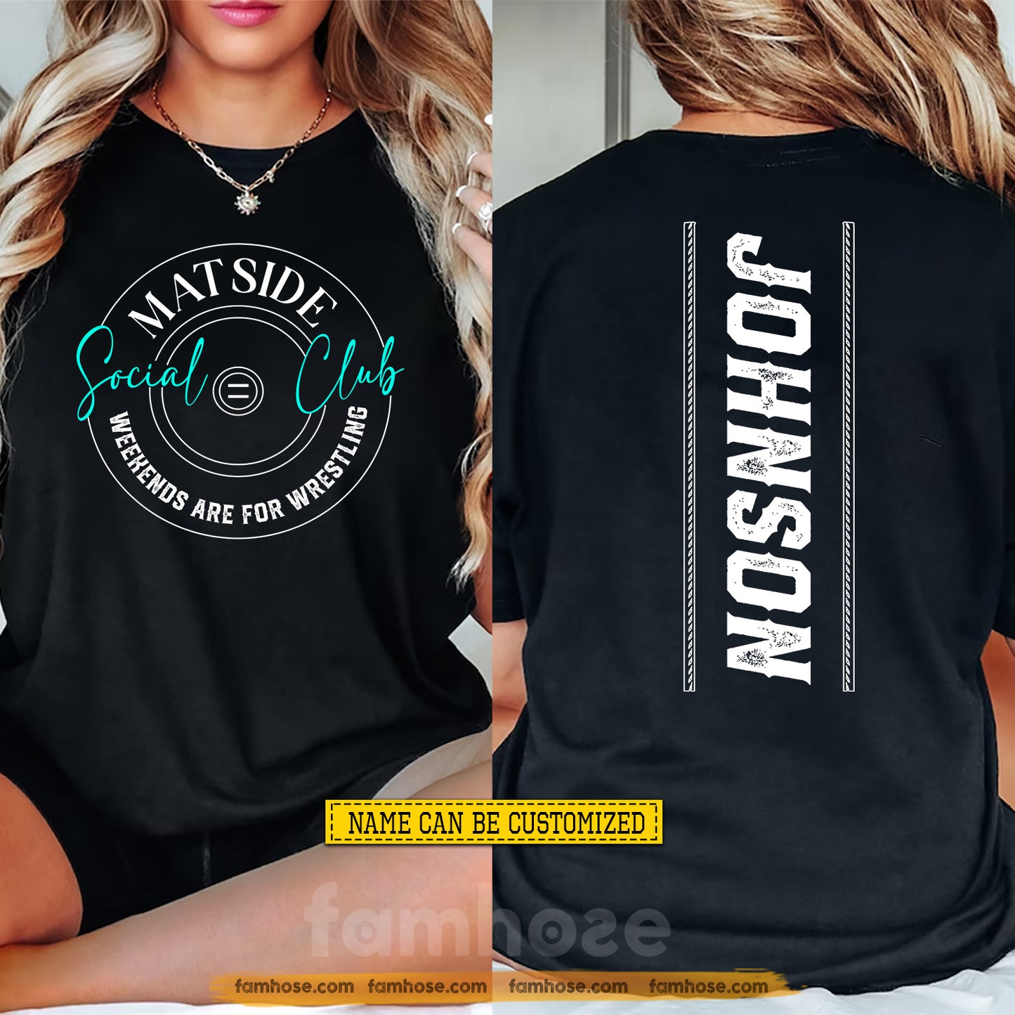 Personalized Wrestling Parent Two-sided T-shirt, Matside Social Club Sport Tees Gift For Wrestling Lovers