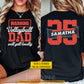 Funny Personalized Volleyball Dad Two-sided T-shirt, Warning Volleyball Dad Will Yell Loudly Sport Tees Father's Day Gift For Volleyball Lovers