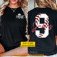Personalized Baseball Mom Two-side T-shirt, Baseball Mom Design Tees Mother's Day Gift For Baseball Lovers