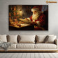 Santa Claus Is Reading Book, Funny Christmas Canvas Painting, Xmas Wall Art Decor - Christmas Poster Gift