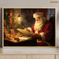 Santa Claus Is Reading Book, Funny Christmas Canvas Painting, Xmas Wall Art Decor - Christmas Poster Gift