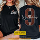 Personalized Football Dad Two-side T-shirt, Raising Champions With Pride Tees Father's Day Gift For Football Lover
