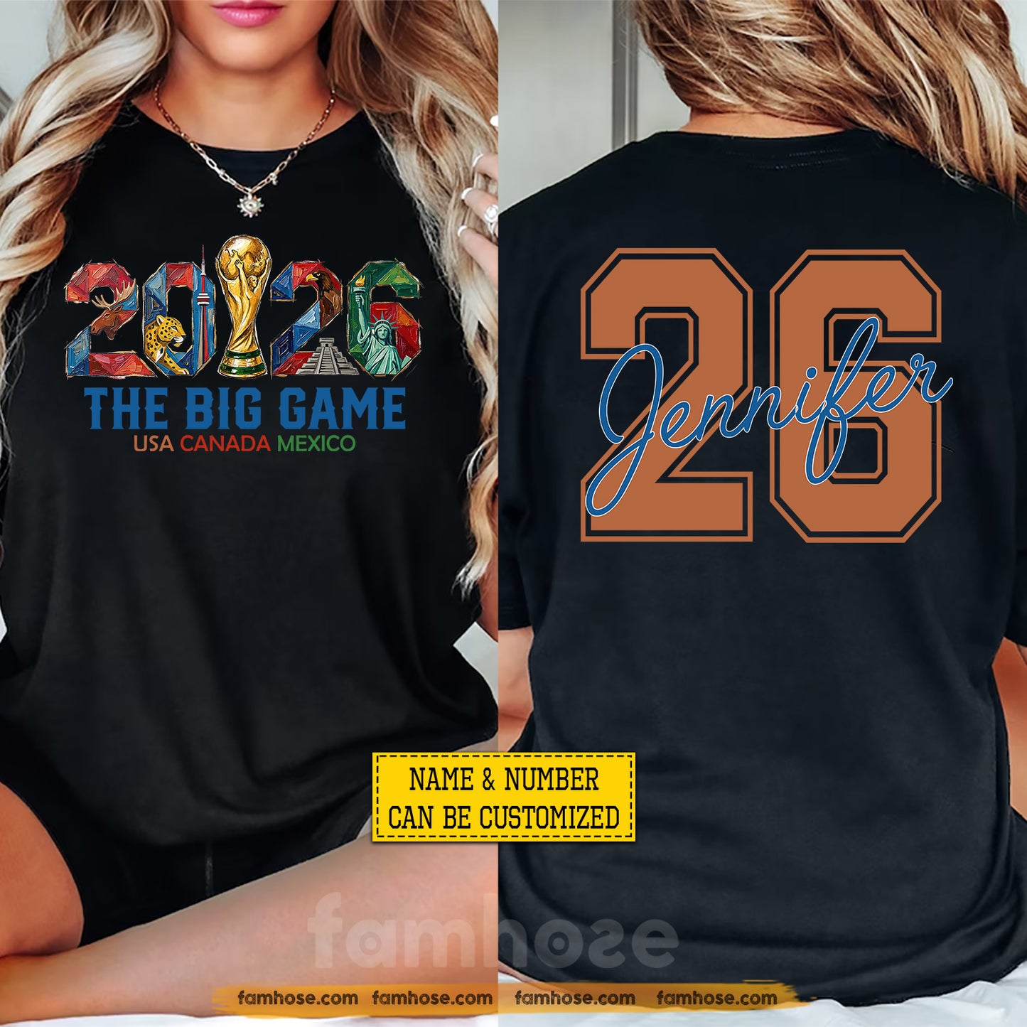 Personalized International Soccer Championship 2026 Two-sided T-shirt, The Big Game USA Canada Mexico Soccer Tournament 2026 Tees Sport Gift