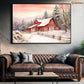 Farmer House In Christmas Canvas Painting, Xmas Wall Art Decor - Christmas Poster Gift