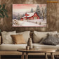 Farmer House In Christmas Canvas Painting, Xmas Wall Art Decor - Christmas Poster Gift