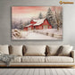 Farmer House In Christmas Canvas Painting, Xmas Wall Art Decor - Christmas Poster Gift