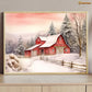 Farmer House In Christmas Canvas Painting, Xmas Wall Art Decor - Christmas Poster Gift