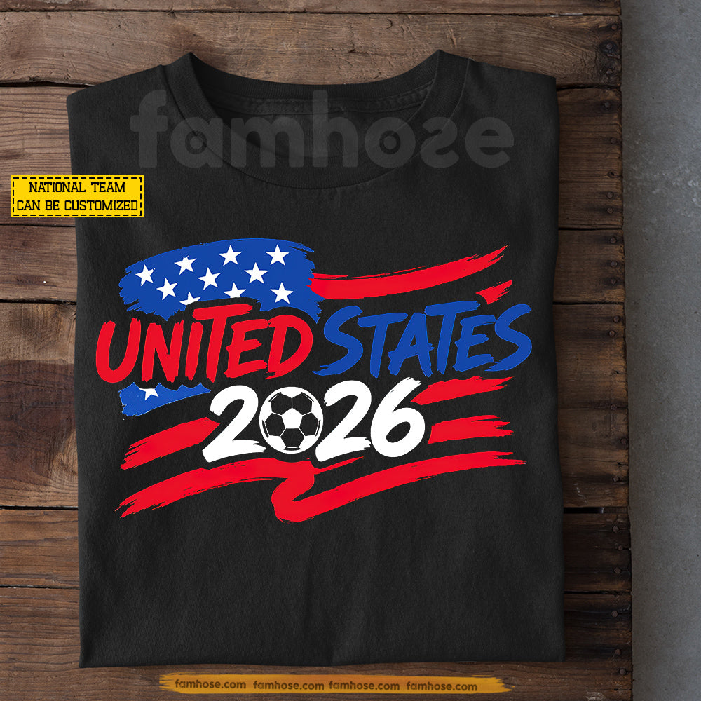 Personalized International Soccer Championship 2026 T-shirt, Custom National Football Club Fan Tees Sport Gift