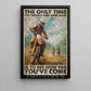 Motocross Dirt Bike Canvas Painting, The Only Time You Should Ever Look Back Wall Art Decor, Poster Gift For Dirt Bike Lovers