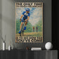Cycling Canvas Painting, The Only Time You Should Ever Look Back Sport Wall Art Decor, Poster Gift For Cycling Lovers