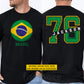 Personalized Brazil Soccer Team Two-sided T-shirt, Custom National Football Club Fan Tees Sport Gift