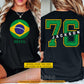 Personalized Brazil Soccer Team Two-sided T-shirt, Custom National Football Club Fan Tees Sport Gift