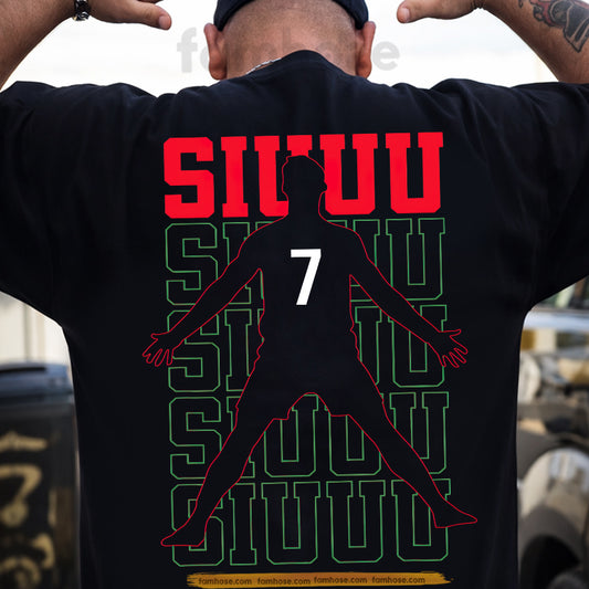 Soccer Backside T-shirt, Legendary SIUU Chant Sport Tees Gift For Number 7 Legend Fan, Soccer Lovers
