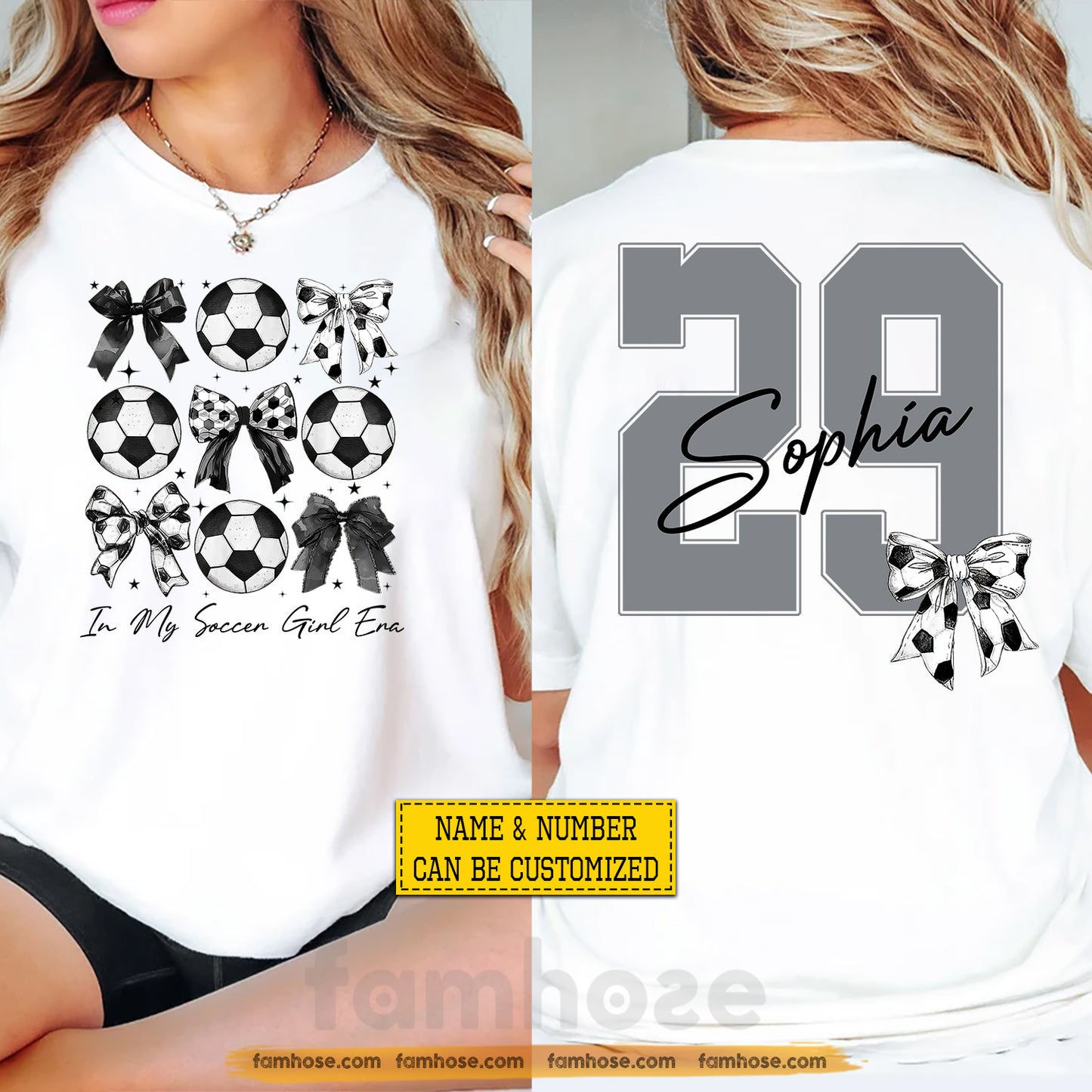 Personalized Soccer Girl Two-sided T-shirt, In My Soccer Girl Era Sport Tees Gift For Soccer Lovers
