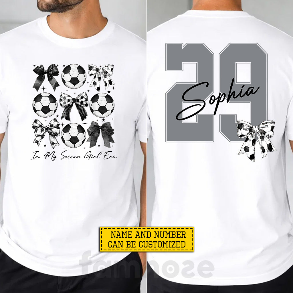 Personalized Soccer Girl Two-sided T-shirt, In My Soccer Girl Era Sport Tees Gift For Soccer Lovers