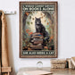 A Woman Cannot Survive On Books Alone She Also Needs A Cat, Cat Canvas Painting, Books Wall Art Decor, Funny Poster Gift For Cat And Books Lovers