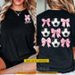 Cute Personalized Soccer Two-sided T-shirt, Pretty In Pink Bow World Soccer Event Tees Sport Gift For Soccer Lovers