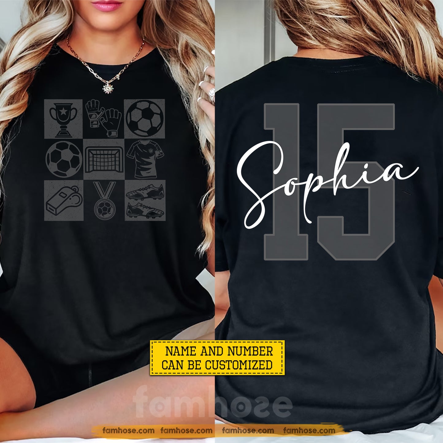 Personalized Soccer Two-sided T-shirt, Wear Your Name Like A Pro Global Football Tournament Tees Sport Gift For Soccer Lovers