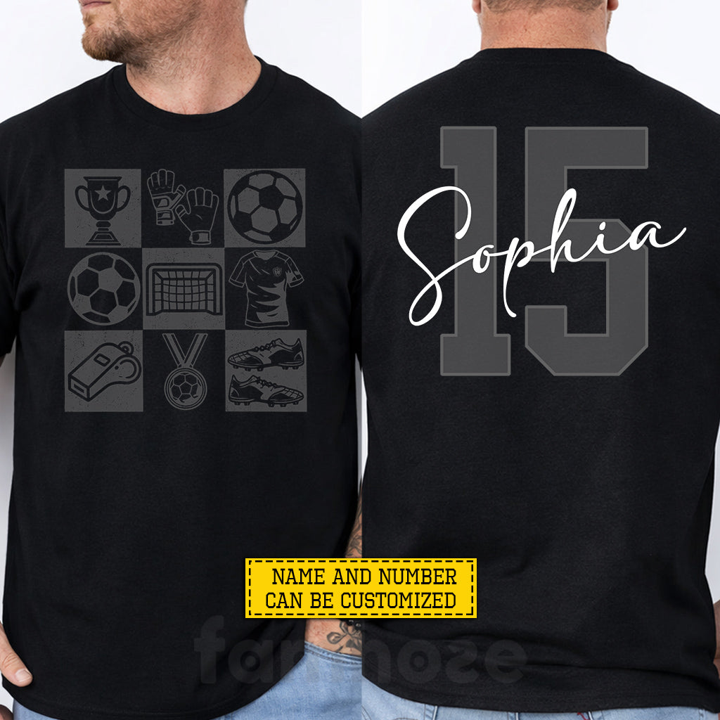 Personalized Soccer Two-sided T-shirt, Wear Your Name Like A Pro Global Football Tournament Tees Sport Gift For Soccer Lovers