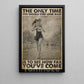 Marathon Girl Canvas Painting, The Only Time You Should Ever Look Back Wall Art Decor, Poster Gift For Running Lovers