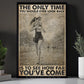 Marathon Girl Canvas Painting, The Only Time You Should Ever Look Back Wall Art Decor, Poster Gift For Running Lovers