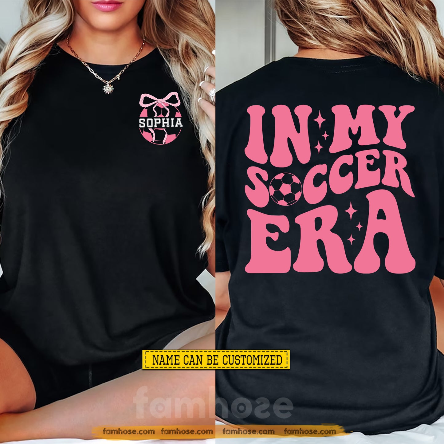 Personalized Soccer Two-sided T-shirt, In My Soccer Era International Football Championship Tees Sport Gift For Soccer Lovers